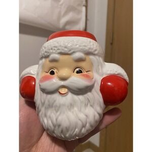 Vintage Wicks N Sticks Santa Candle Holder  Shelf Display